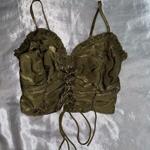 Sage corset shein crop top, size M
